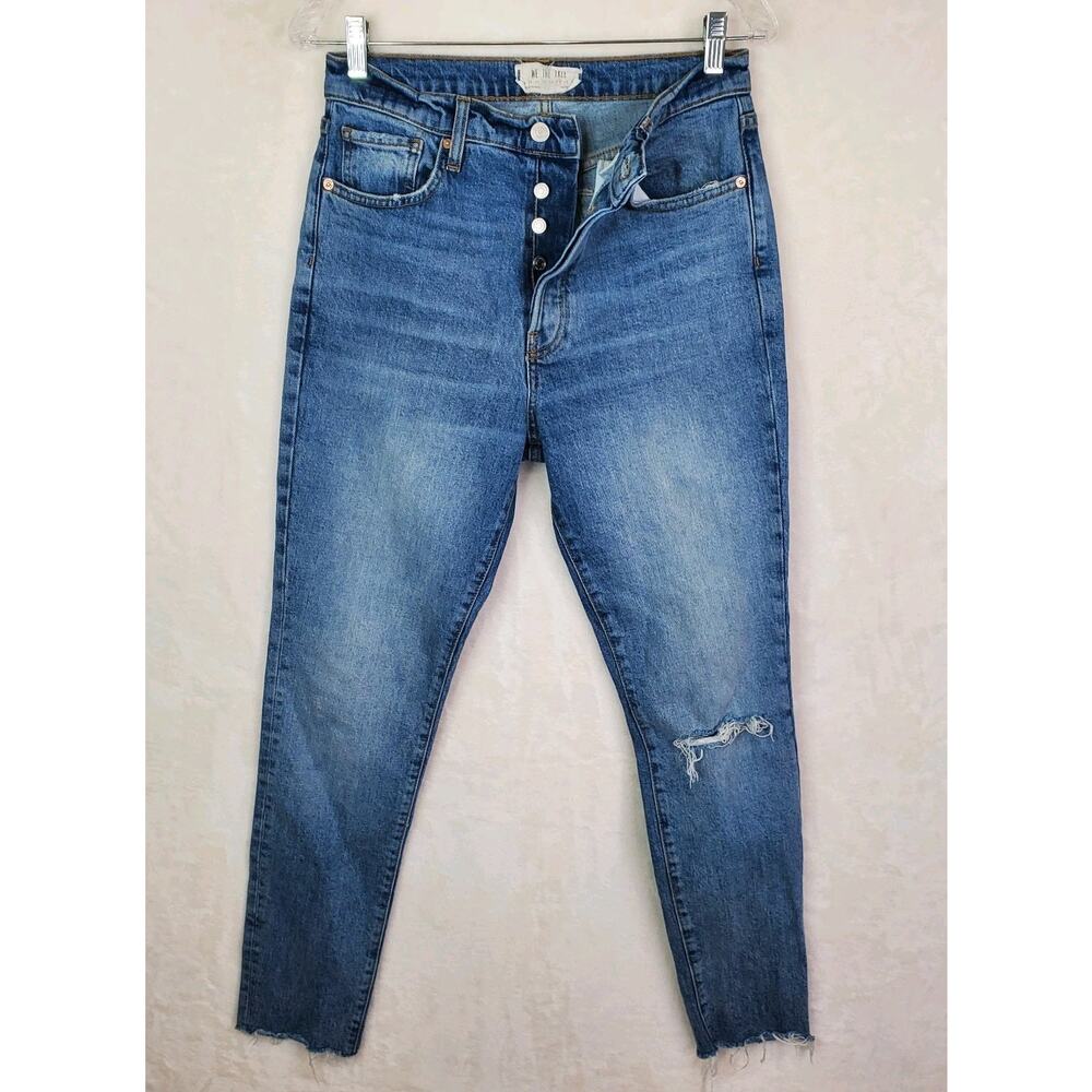 We The Free People Skinny Jeans High Rise Distressed Button Fly Sz 29 X 29"